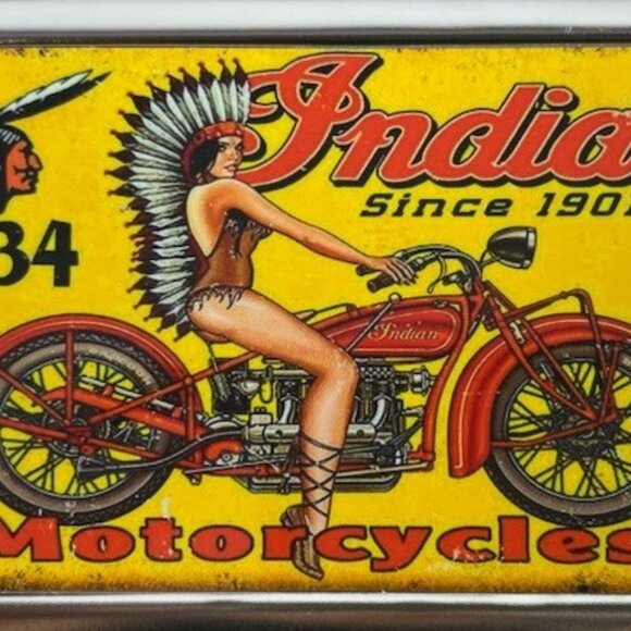 Sweet Cigarette Case Motorcycle Pinup Girl for 100's Cigarettes - Picture 1 of 1